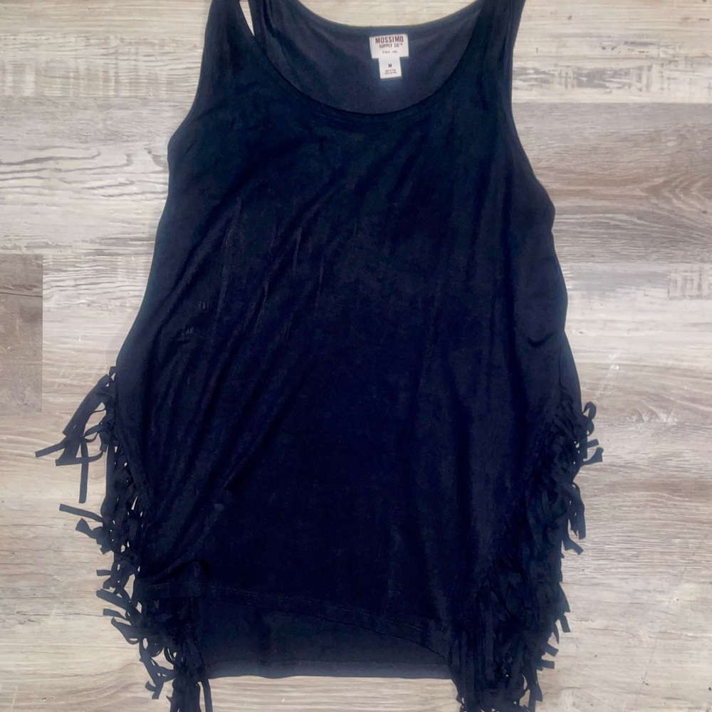 Mossimo Supply Co. Black Fringe Tank Top